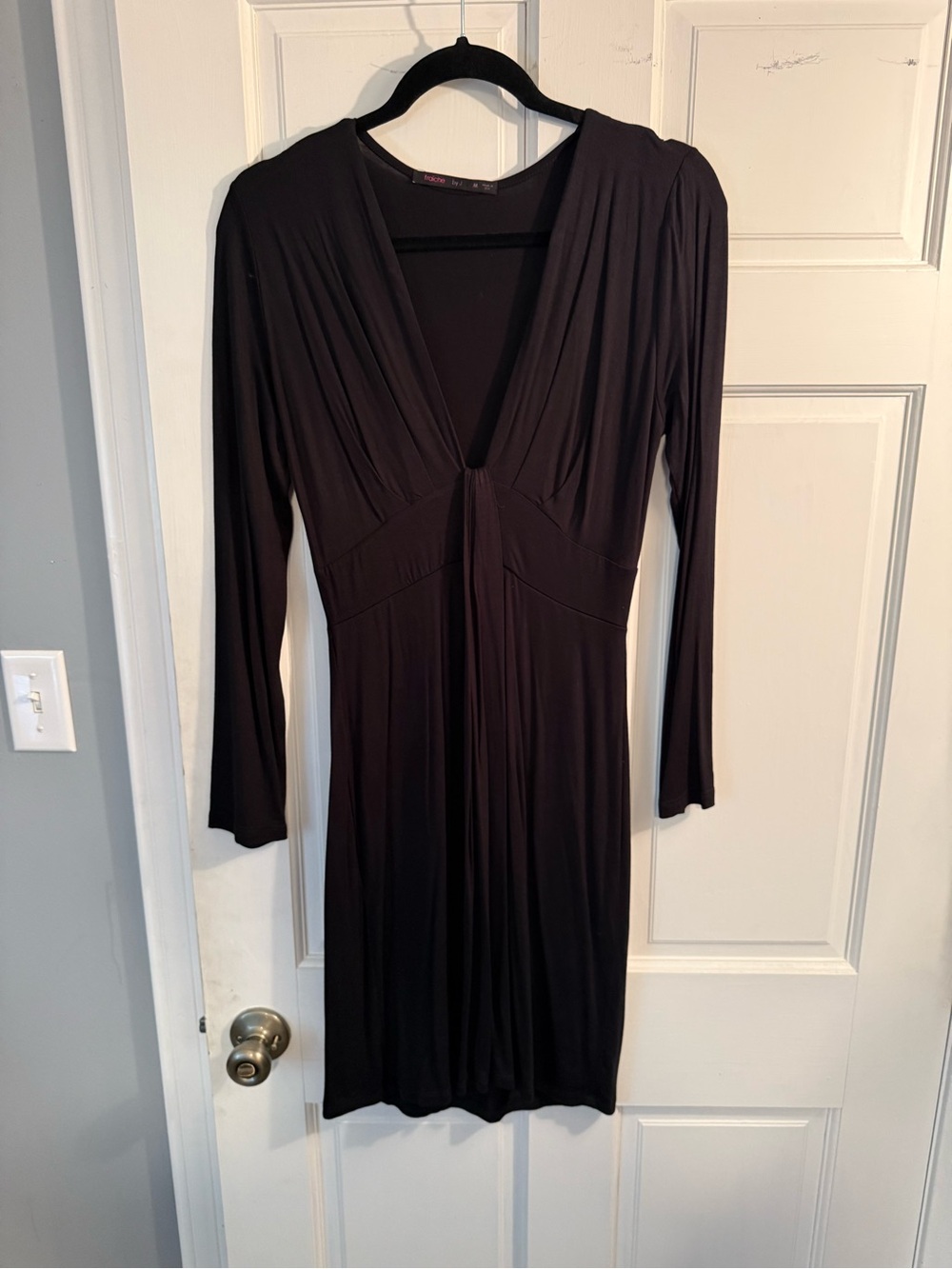 Long Sleeve V-Neck Black Women’s Dress